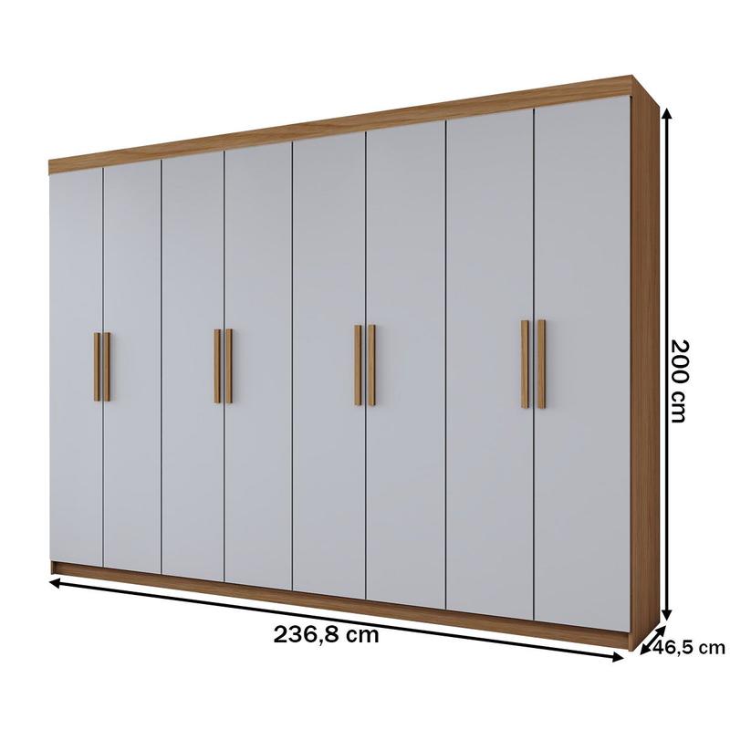 Guarda-Roupa Casal Aurora 8 Portas 4 Gavetas Marrocos/Off White